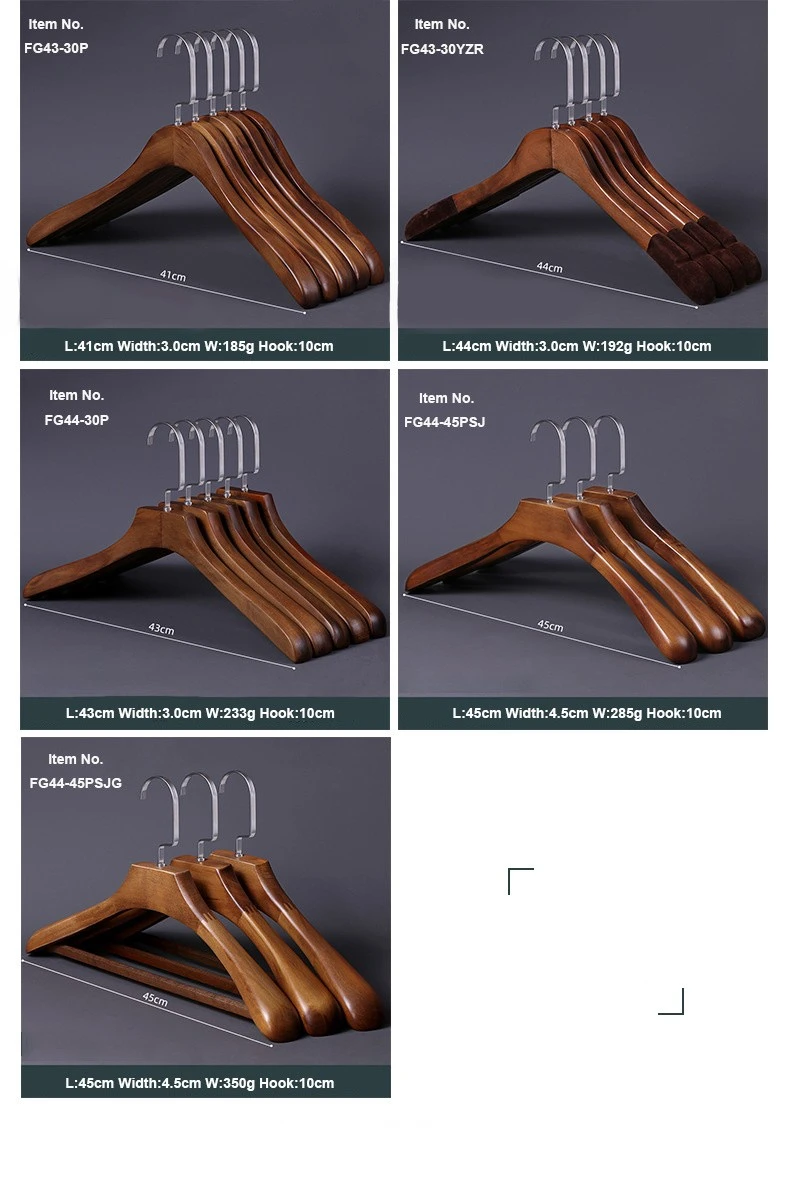 brown wooden hangers velvet on the shoulders